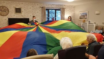 A parachute full of fun for Worsley care home Residents